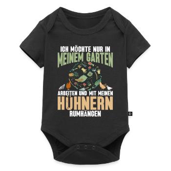 Je veux juste travailler dans mon jardin avec des poules - Body à manches courtes Premium Bébé - noir - Devant