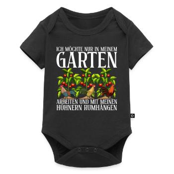 Je veux juste travailler dans mon jardin avec des poules - Body à manches courtes Premium Bébé - noir - Devant