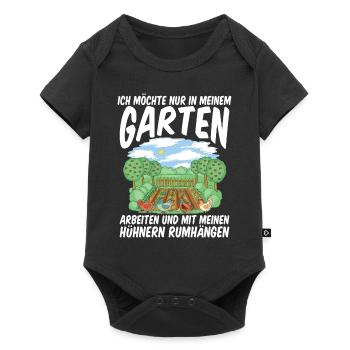 Je veux juste travailler dans mon jardin avec des poules - Body à manches courtes Premium Bébé - noir - Devant