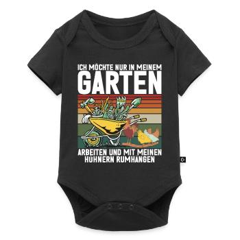 Je veux juste travailler dans mon jardin avec des poules - Body à manches courtes Premium Bébé - noir - Devant