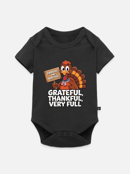 Lustiger Thanksgiving Truthahn - Baby Premium Kurzarmbody - Schwarz