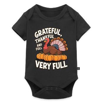 Dinde drôle de Thanksgiving - Body à manches courtes Premium Bébé - noir - Devant
