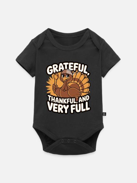 Lustiger Thanksgiving Truthahn - Baby Premium Kurzarmbody - Schwarz