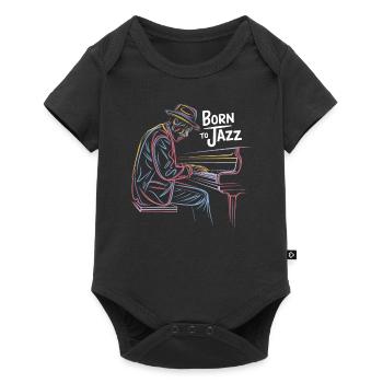 Born for jazz with musicians at the piano - Baby Premium short-sleeve bodysuit - black - Front