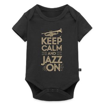 Bleib Ruhig Und Jazz Weiter - Baby Premium Kurzarmbody - Schwarz - Vorne