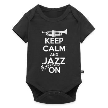 Bleib Ruhig Und Jazz Weiter Mit Trompete - Baby Premium Kurzarmbody - Schwarz - Vorne