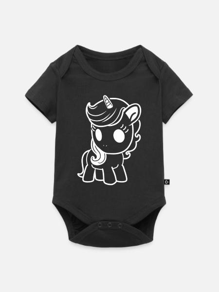 Pony - Baby Premium Kurzarmbody - Schwarz