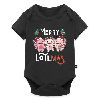 Merry Lotlmas Pun Axolotl Christmas - Baby Premium short-sleeve bodysuit - black - Front