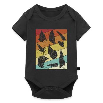 Sac à coquillages rétro Bivalvia Shell Hunter Seashell - Body à manches courtes Premium Bébé - noir - Devant