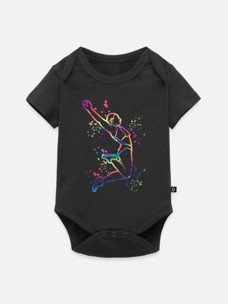 Weitspringer Weitspringen Kinder Weitsprung - Baby Premium Kurzarmbody - Schwarz