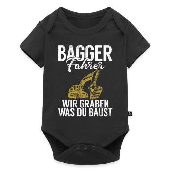 Baggerfahrer Lustige Bauarbeiter Beruf Excavator - Baby Premium Kurzarmbody - Schwarz - Vorne