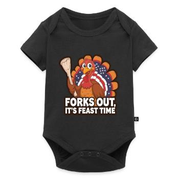 Funny Thanksgiving Turkey - Baby Premium short-sleeve bodysuit - black - Front