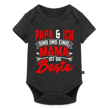 Fête des mères Maman Maman Femme Famille Meilleure Maman M - Body à manches courtes Premium Bébé - noir - Devant