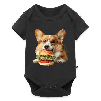 Welsh Corgi Pembroke - Baby Premium short-sleeve bodysuit - black - Front