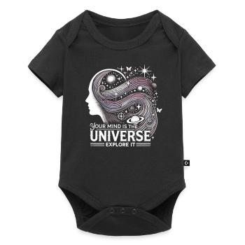 Dein Geist ist das Universum, erforsche es - Baby Premium Kurzarmbody - Schwarz - Vorne