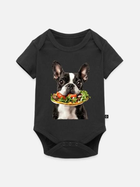 Boston Terrier - Baby Premium Kurzarmbody - Schwarz