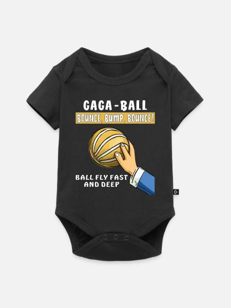 GAGA BALL BOUNCE, BUMP, BOUNCE! - Baby Premium Kurzarmbody - Schwarz