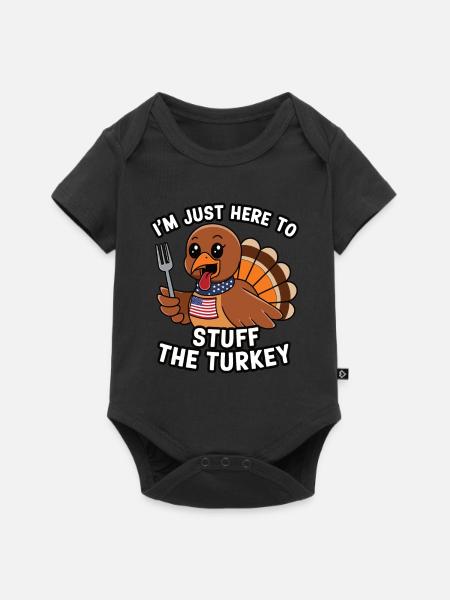 Lustiger Thanksgiving Truthahn - Baby Premium Kurzarmbody - Schwarz
