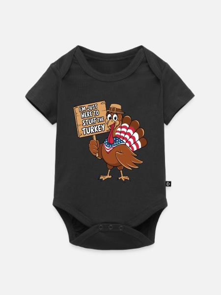 Lustiger Thanksgiving Truthahn - Baby Premium Kurzarmbody - Schwarz