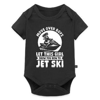 Déplacez-vous les garçons, laissez cette fille vous montrer comment faire du jetsk - Body à manches courtes Premium Bébé - noir - Devant