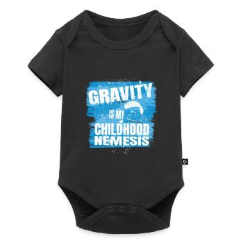 La gravité est mon ennemi juré d’enfance - Flieger Spruch - Body à manches courtes Premium Bébé - noir - Devant