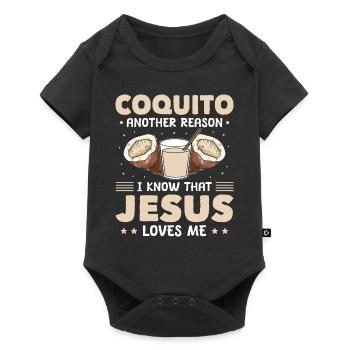 Coquito Another Reason I Know That Jesus Loves Me - Baby Premium Kurzarmbody - Schwarz - Vorne