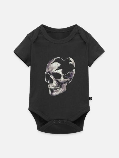 Zerstörter Schädel - Baby Premium Kurzarmbody - Schwarz