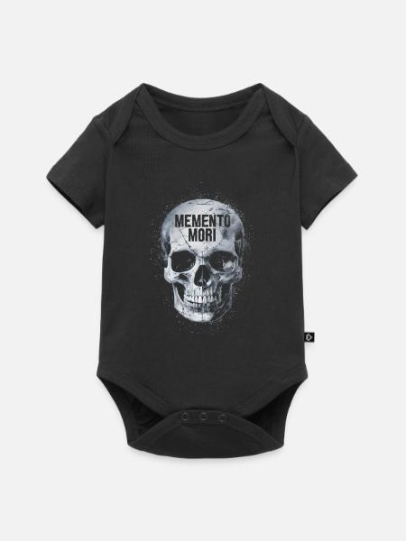 Memento mori Schädel - Baby Premium Kurzarmbody - Schwarz