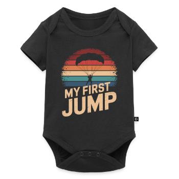 Ma première aventure de saut en parachute - Body à manches courtes Premium Bébé - noir - Devant