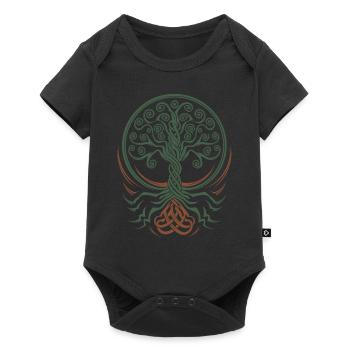 Arbre de vie néo-celtique aux racines entrelacées - Body à manches courtes Premium Bébé - noir - Devant