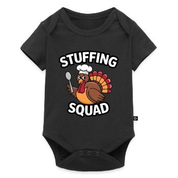 Dinde drôle de Thanksgiving - Body à manches courtes Premium Bébé - noir - Devant