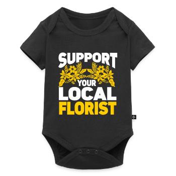 Fleuriste Fleur Florale Fleuristerie - Body à manches courtes Premium Bébé - noir - Devant