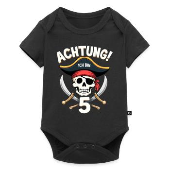 5th Birthday Pirate Gift Boys Boys - Baby Premium short-sleeve bodysuit - black - Front