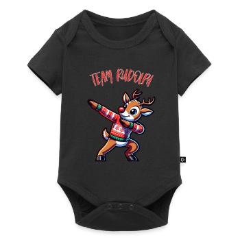 Joyeux Noël Équipe Rudolph Fun - Body à manches courtes Premium Bébé - noir - Devant