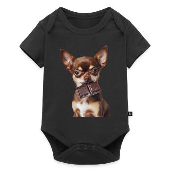 Chihuahua - Baby Premium Kurzarmbody - Schwarz - Vorne
