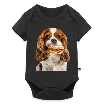 Cavalier King Spaniel - Baby Premium Kurzarmbody - Schwarz - Vorne
