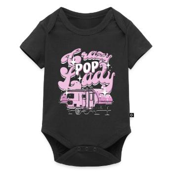 Pop Up Camper Faltcaravan Crazy Pop Lady - Baby Premium Kurzarmbody - Schwarz - Vorne