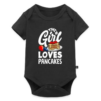 Cadeau drôle d’amateur de crêpes - Body à manches courtes Premium Bébé - noir - Devant