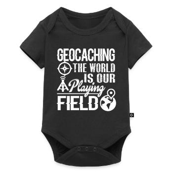 Geocaching The World Is Our Playing Field - Baby Premium short-sleeve bodysuit - black - Front