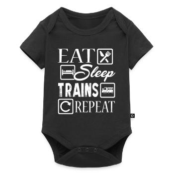 Model Railroader Eat Sleep Trains Repeat - Baby Premium short-sleeve bodysuit - black - Front