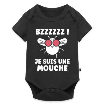 Insecte Citation humour mouche - Body à manches courtes Premium Bébé - noir - Devant