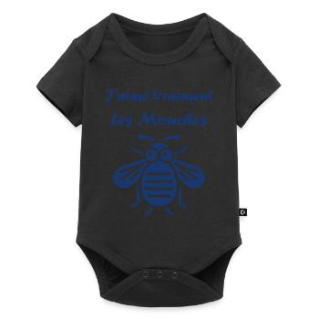 Insecte Citation humour mouche - Body à manches courtes Premium Bébé - noir - Devant