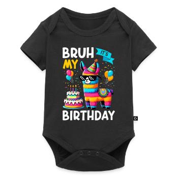 Lama Pinata Süße Alpaka -Tiergeburtstagsfiesta - Baby Premium Kurzarmbody - Schwarz - Vorne