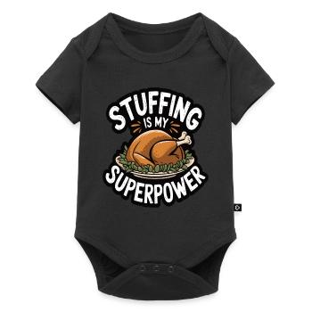 Dinde drôle de Thanksgiving - Body à manches courtes Premium Bébé - noir - Devant