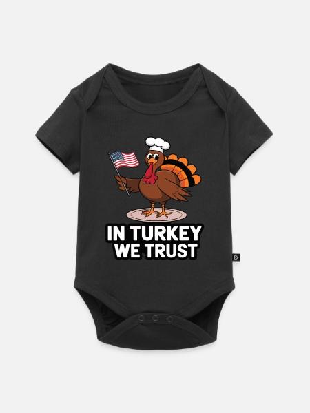 Lustiger Thanksgiving Truthahn - Baby Premium Kurzarmbody - Schwarz