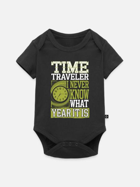Zeitreise-sci-fi-enthusiast Und Zeitmaschine - Baby Premium Kurzarmbody - Schwarz