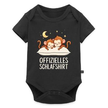 Official Sleep Shirt Monkey Monkey Pair - Baby Premium short-sleeve bodysuit - black - Front
