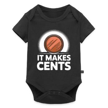 It makes Cent's funny saying with coin - Baby Premium short-sleeve bodysuit - black - Front
