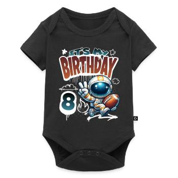 Astronaute 8e anniversaire Football - Body à manches courtes Premium Bébé - noir - Devant