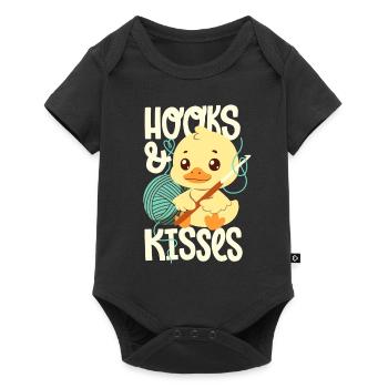 Hooks And Kisses - Baby Premium Kurzarmbody - Schwarz - Vorne